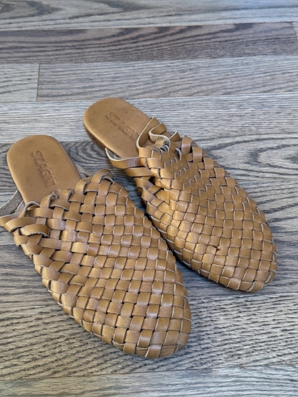 St. Agni Paris Woven Leather Flats